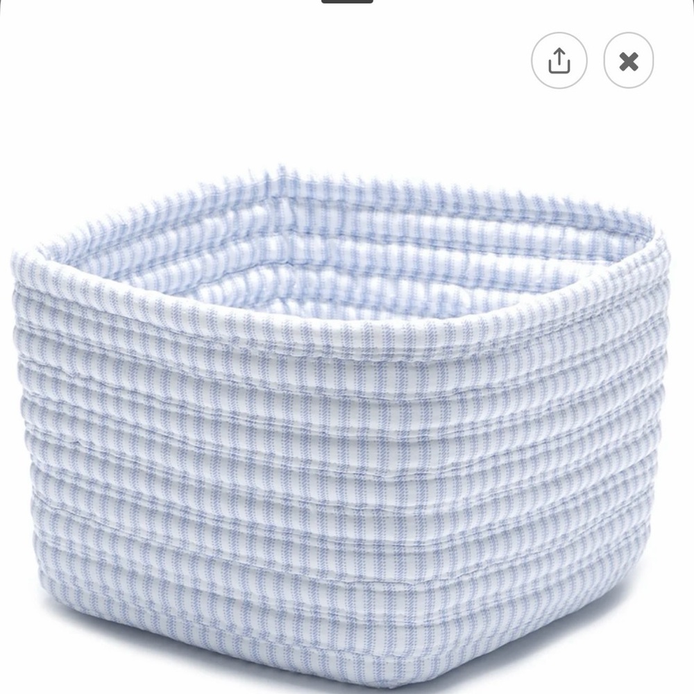 Elegant Blue and White Woven Storage Basket